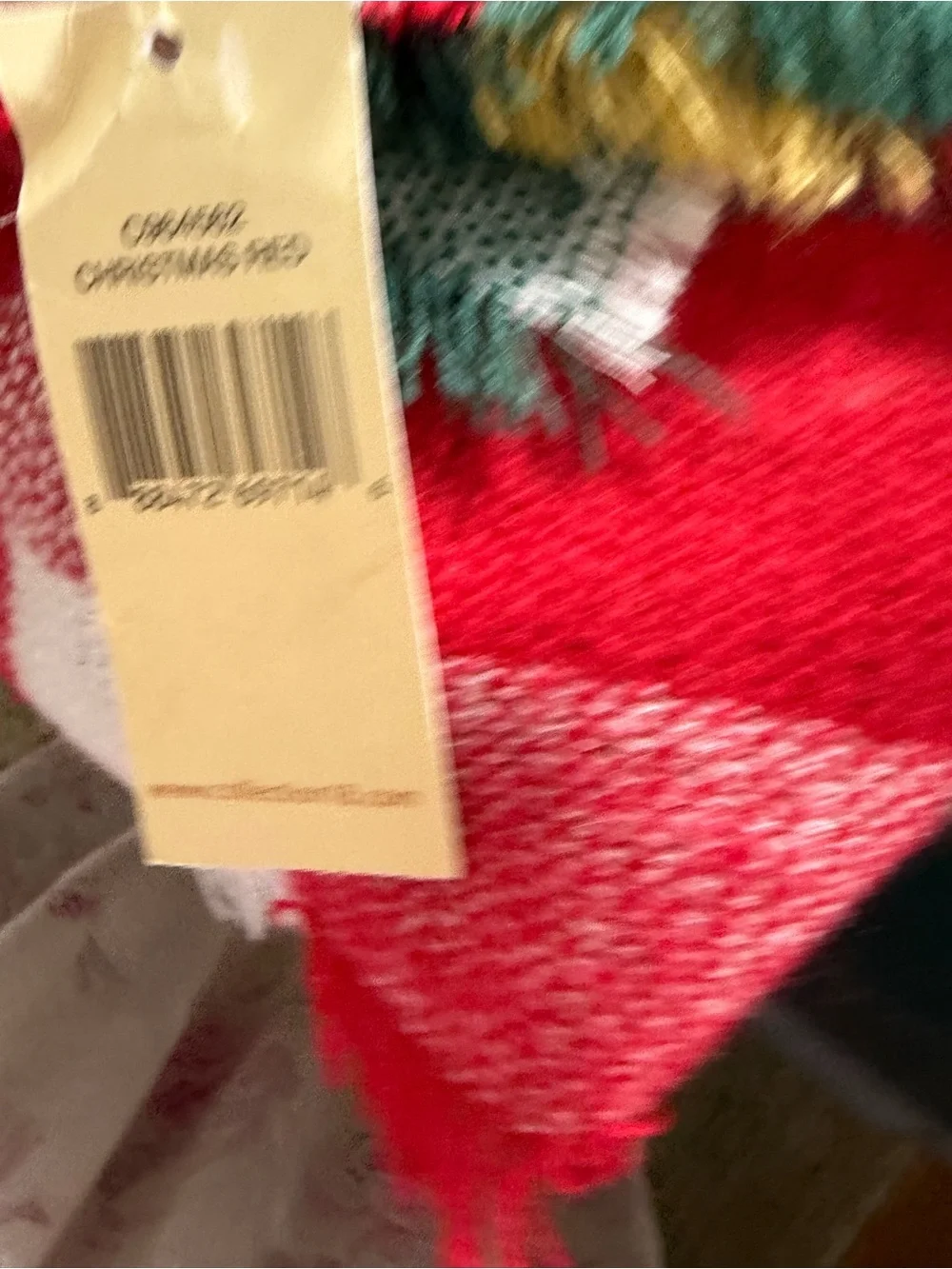 Cozy Plaid Holiday Throw or Wrap in Red, Green & White